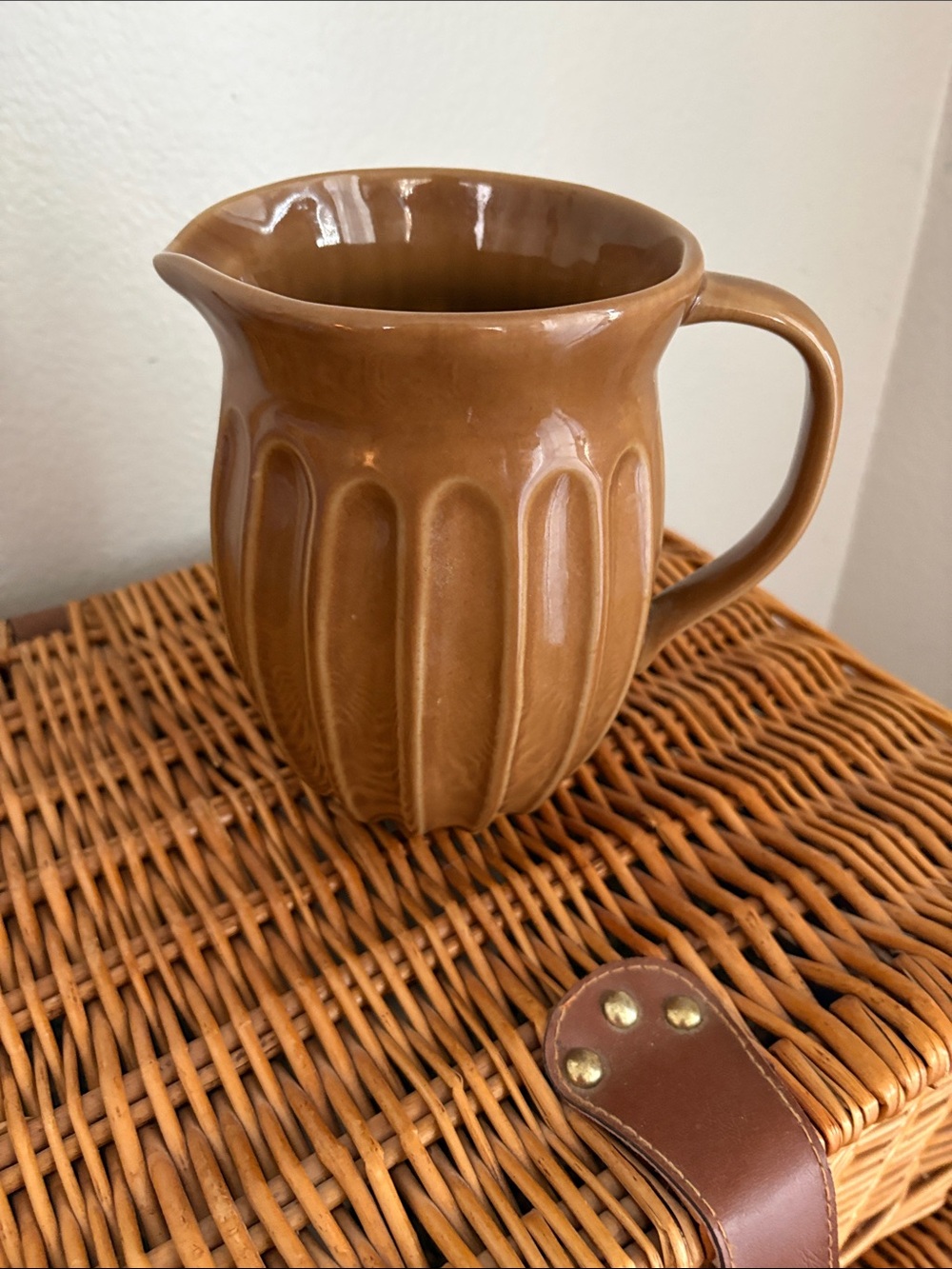 Ceramic Brown Glazed Pitcher -Home Dining Serveware Hearth &Hand Fall 2024
